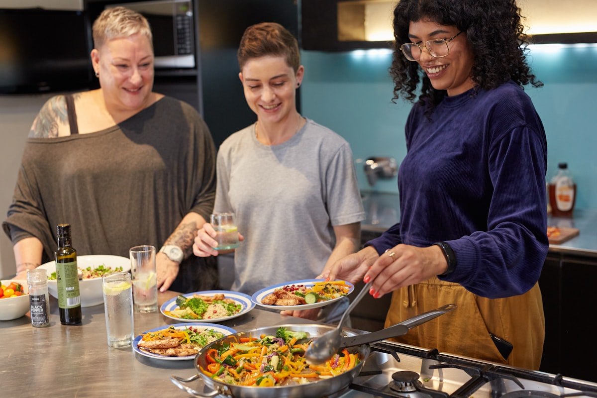 Plant-based cooking preparation with fresh vegetables