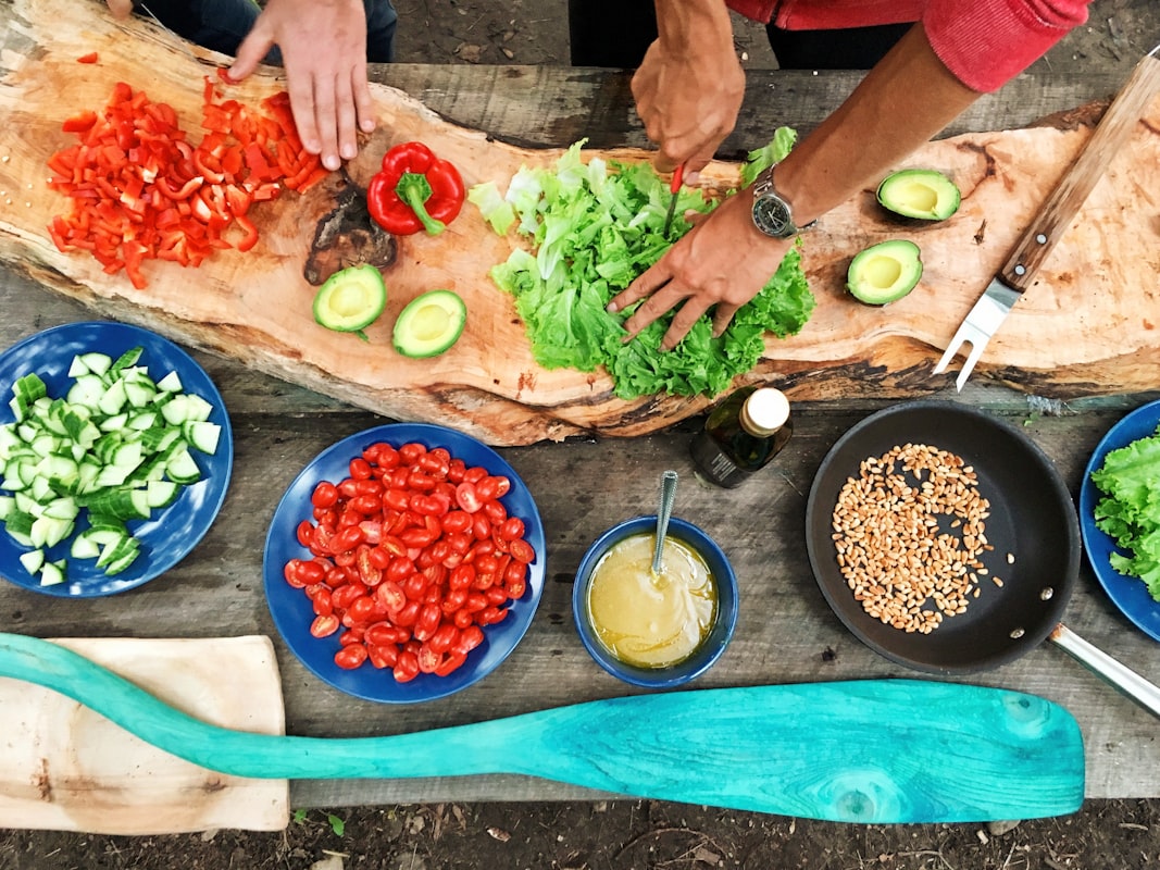 Vibrant plant-based stir-fry preparation